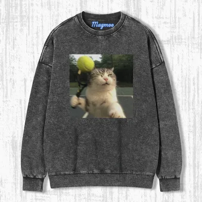 TENNIS BALL CAT T-SHIRT-Magmoo