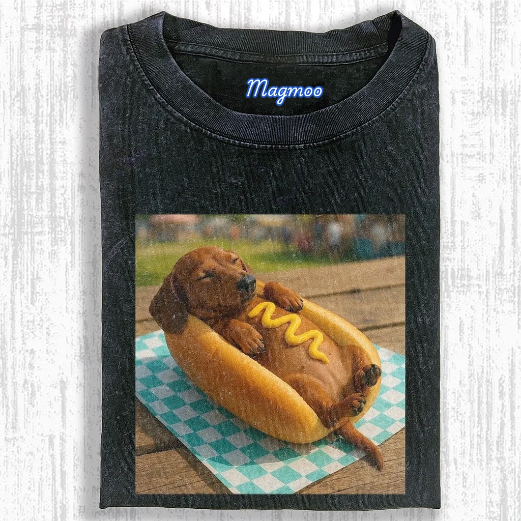HOT DOG DACHSHUND T-SHIRT-Magmoo