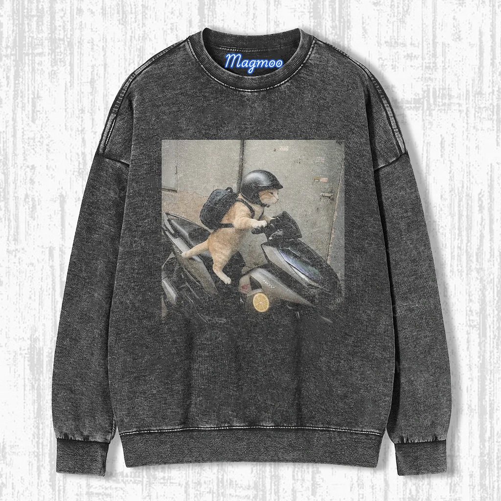 MOTORCYCLE CAT T-SHIRT-Magmoo