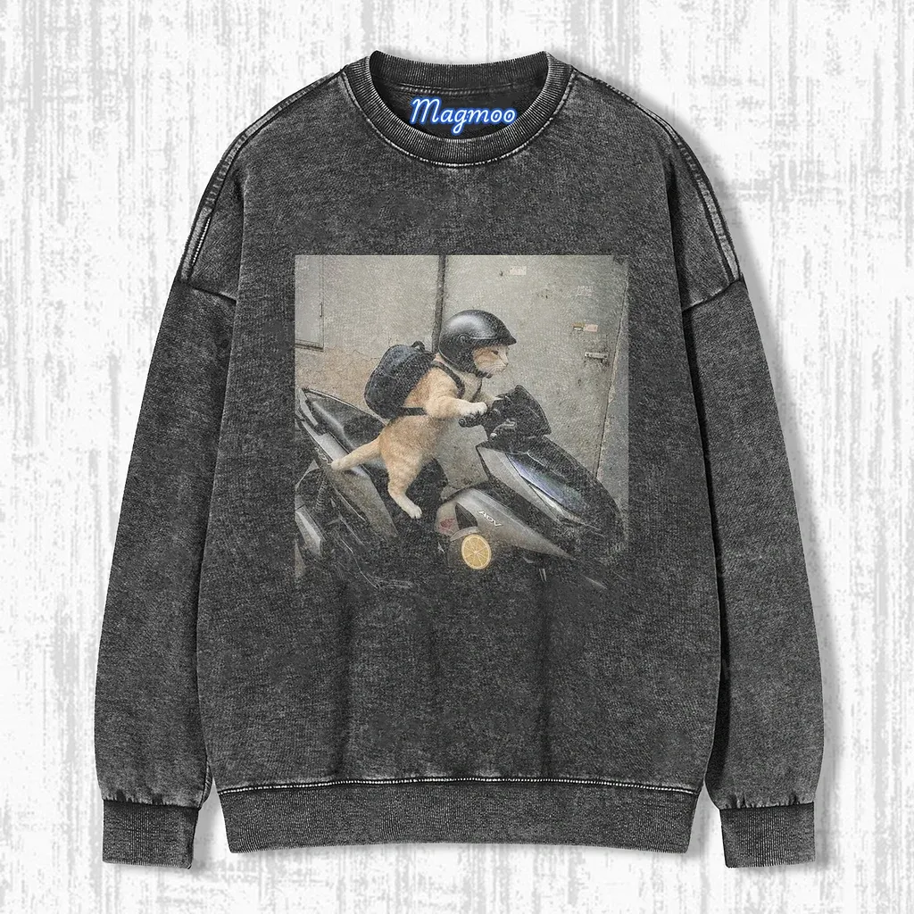 MOTORCYCLE CAT T-SHIRT-Magmoo