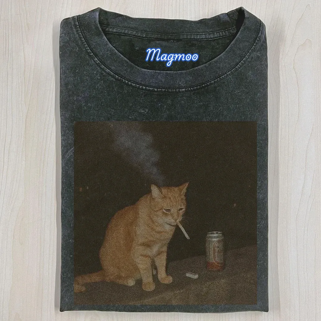 SMOKE CAT T-SHIRT-Magmoo