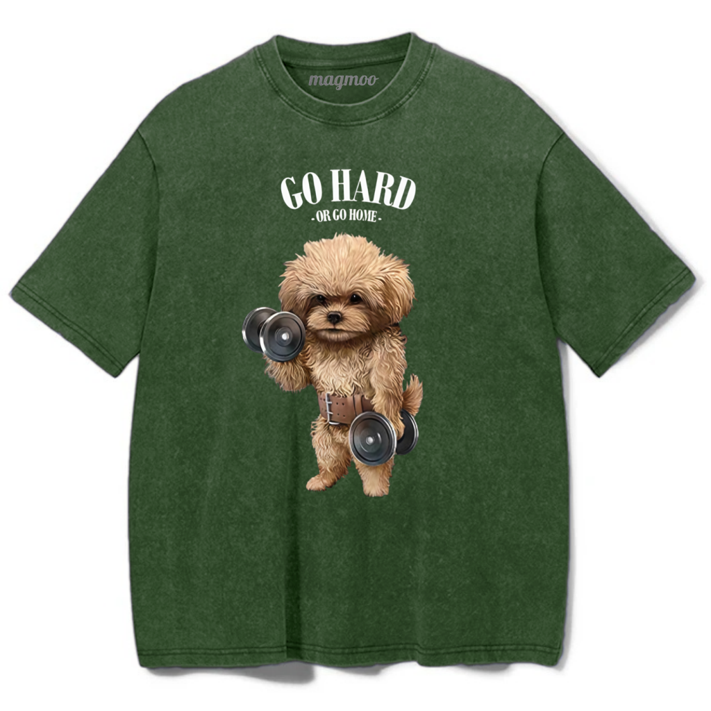Magmoo Go Hard Or Go Home Washed Gym Shirt