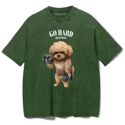 Magmoo Go Hard Or Go Home Washed Gym Shirt