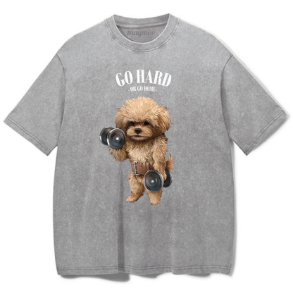 Magmoo Go Hard Or Go Home Washed Gym Shirt