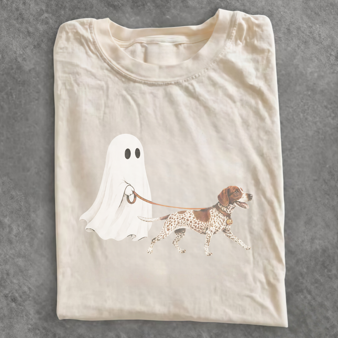 Magmoo Ghost Walking German Shorthaired Pointer Halloween T-shirt
