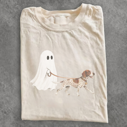 Magmoo Ghost Walking German Shorthaired Pointer Halloween T-shirt