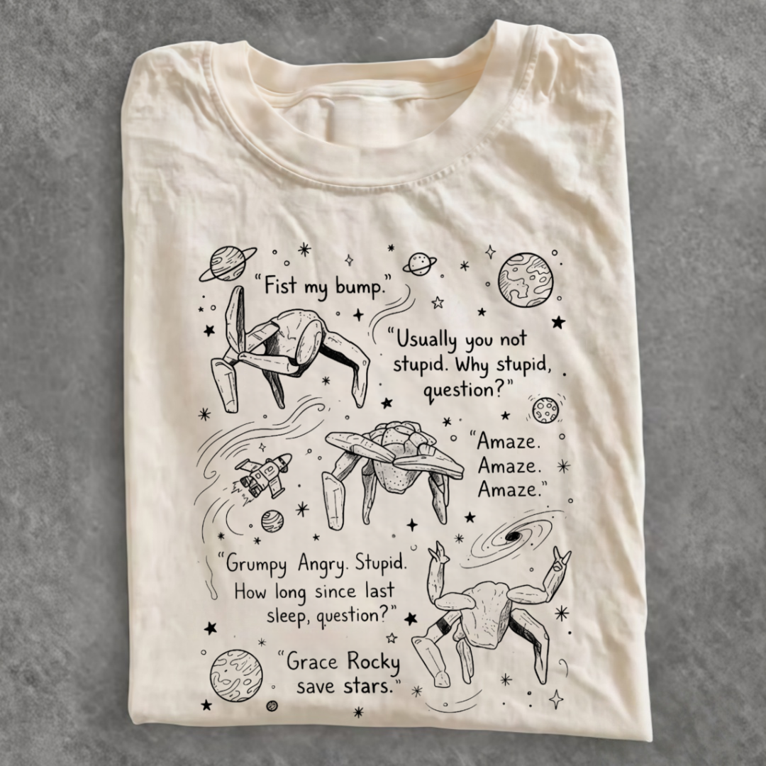 Magmoo Rocky Quotes Retro Space T-shirt
