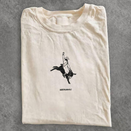 Magmoo Retro Jesus Riding Donkey T-shirt