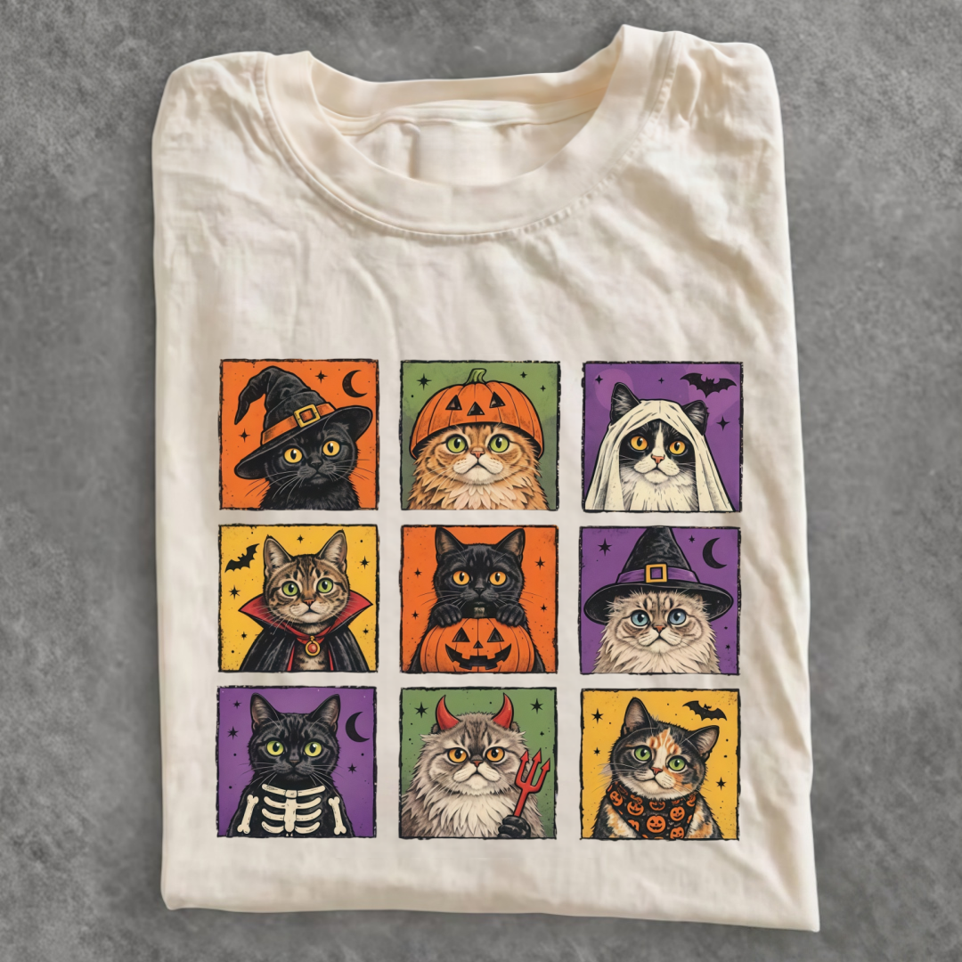 Magmoo Halloween Cat Graphic T-shirt