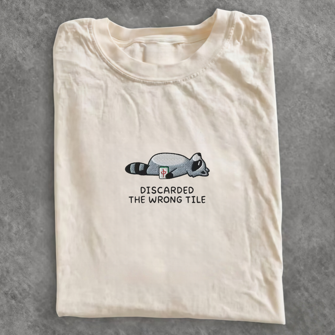 Magmoo Funny Mahjong Raccoon T-shirt