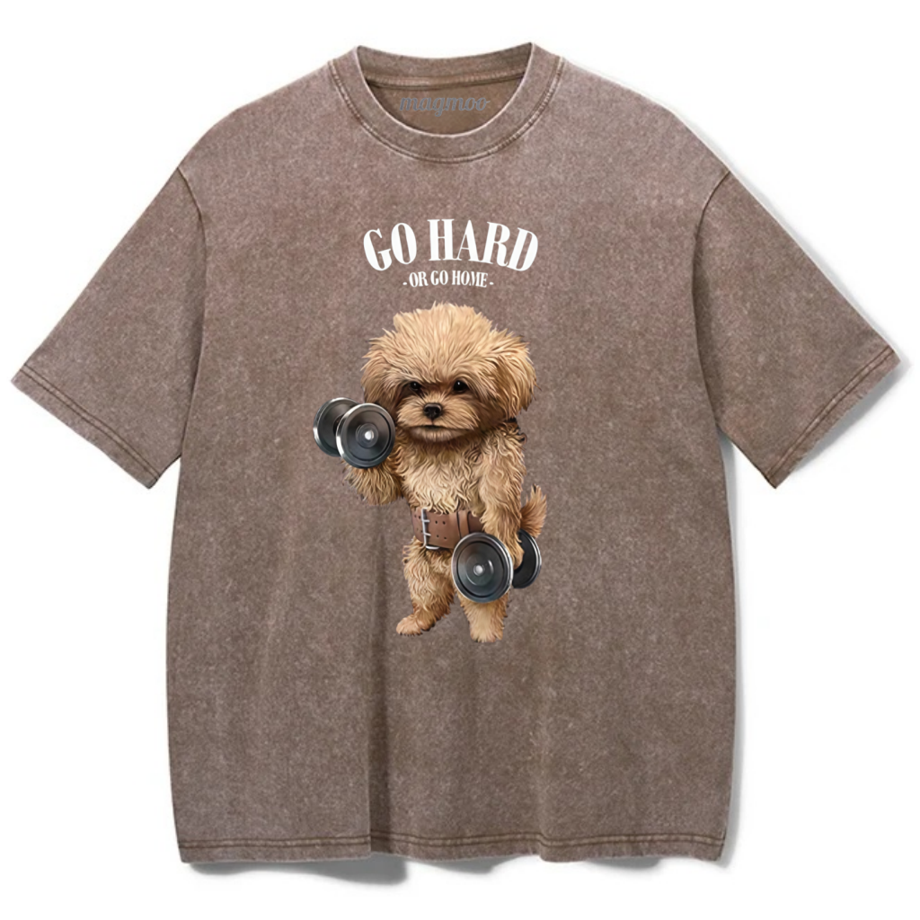 Magmoo Go Hard Or Go Home Washed Gym Shirt