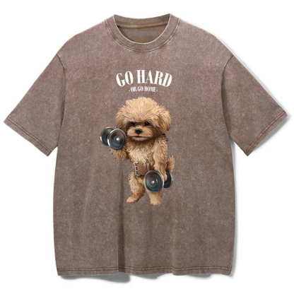Magmoo Go Hard Or Go Home Washed Gym Shirt