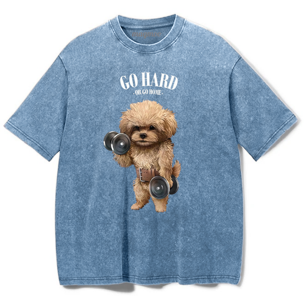 Magmoo Go Hard Or Go Home Washed Gym Shirt