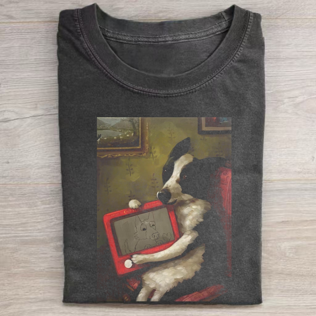 Magmoo Drawing Border Collie T-shirt