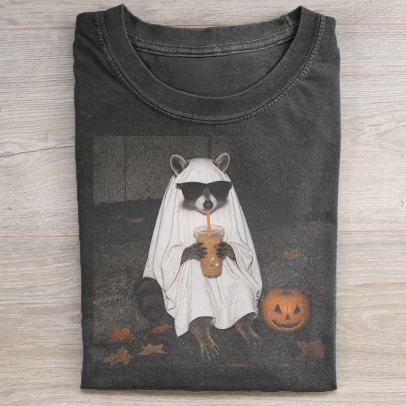 Magmoo Ghost Raccoon Coffee T-shirt