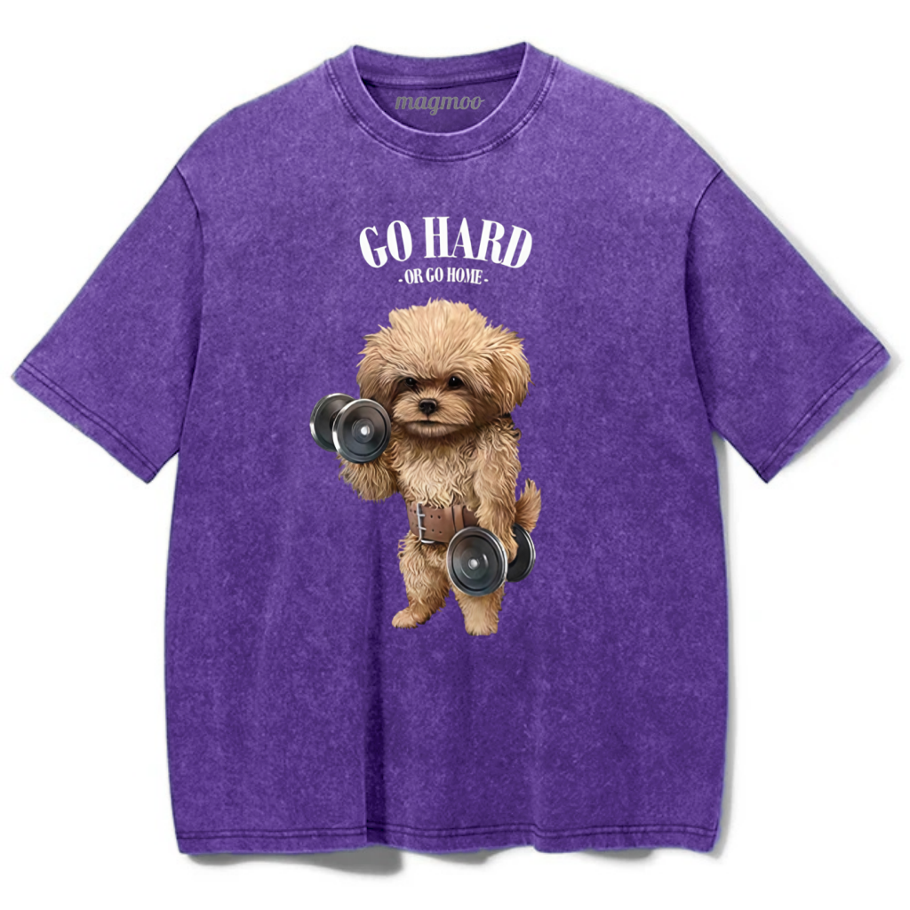 Magmoo Go Hard Or Go Home Washed Gym Shirt