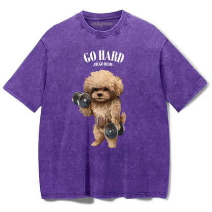 Magmoo Go Hard Or Go Home Washed Gym Shirt