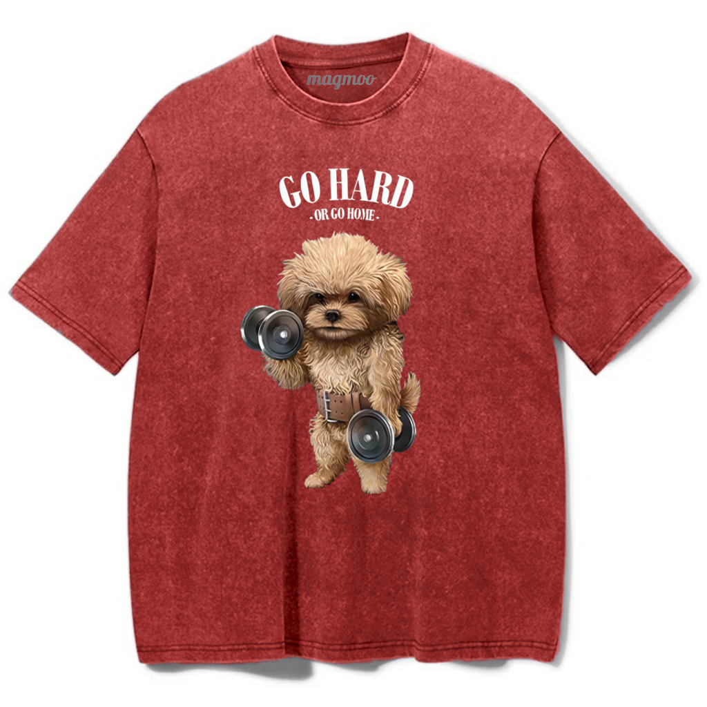 Magmoo Go Hard Or Go Home Washed Gym Shirt