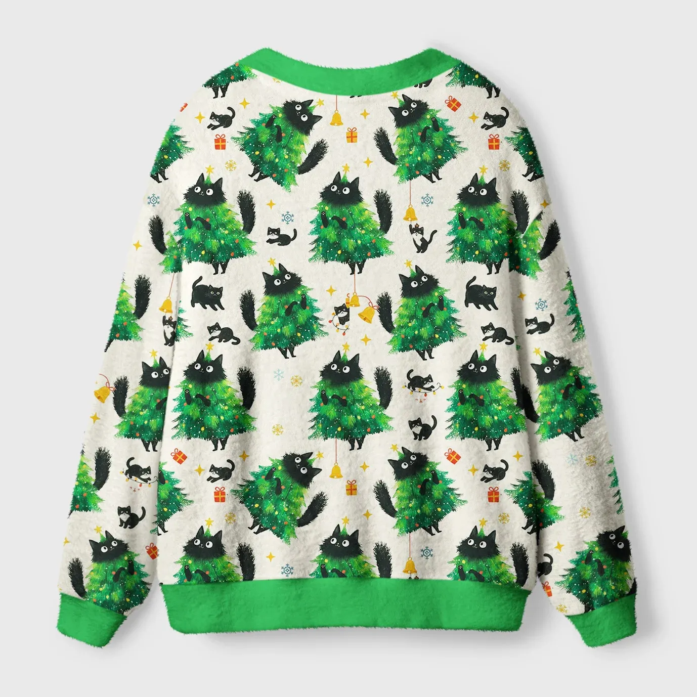 Magmoo Christmas Tree Cat Japan Ugly Cardigan Sweater