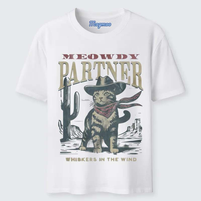 Magmoo Mwoedy Partner Cowboy Cat T-shirt