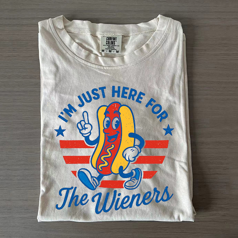 4th of July Just Here For The Wieners T-shirt-Magmoo