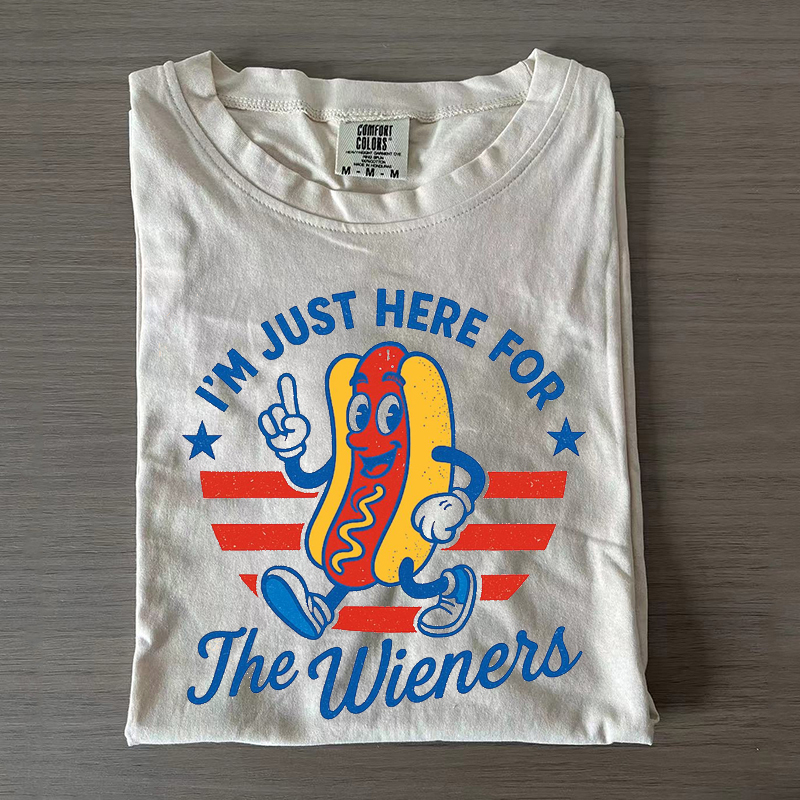 4th of July Just Here For The Wieners T-shirt-Magmoo