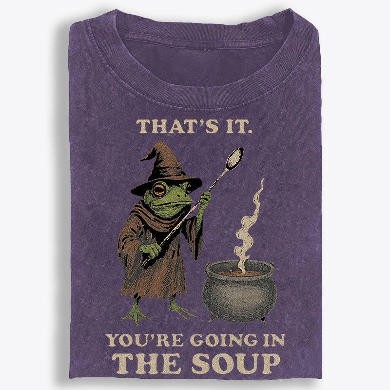 Witchy Frog Soup Threat Retro Washed T-Shirt