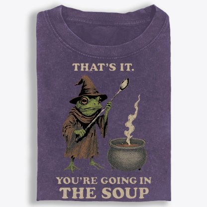 Witchy Frog Soup Threat Retro Washed T-Shirt