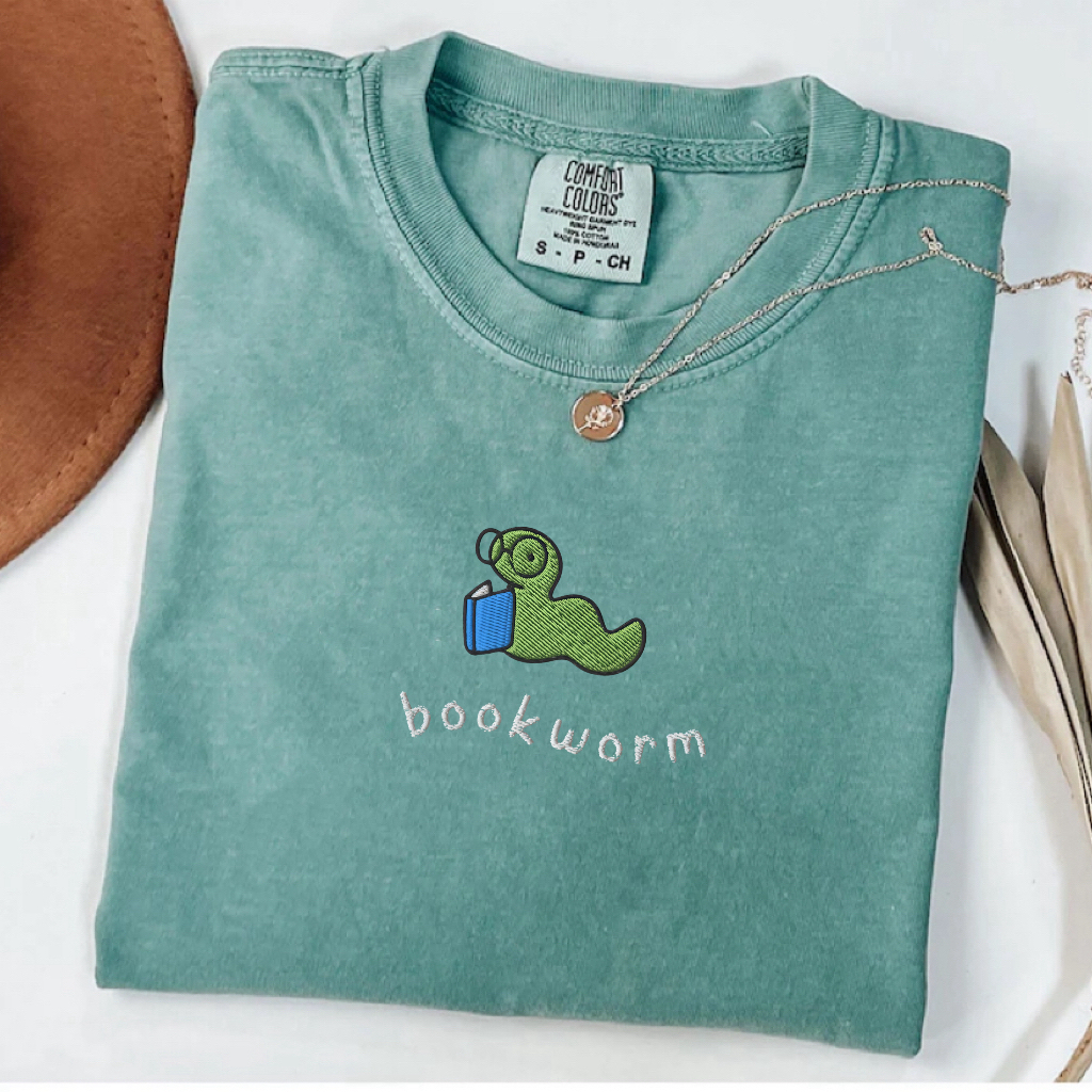 Bookworm Embroidered T-shirt