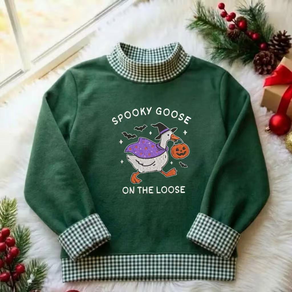 Merry Candy Cane Christmas Gingham Mockneck Sweatshirt