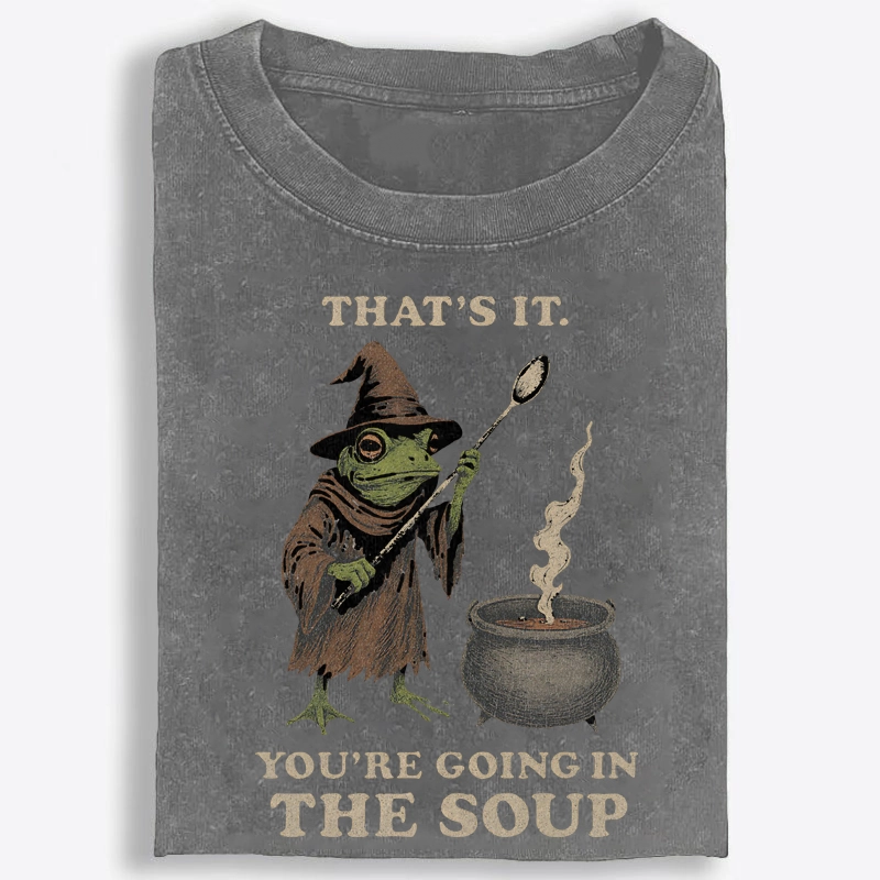 Witchy Frog Soup Threat Retro Washed T-Shirt
