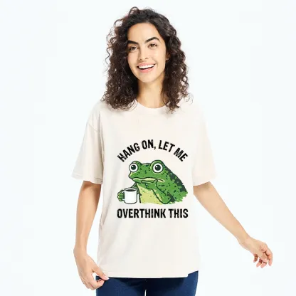 Magmoo Overthinking Frog With Coffee Washed T-Shirt