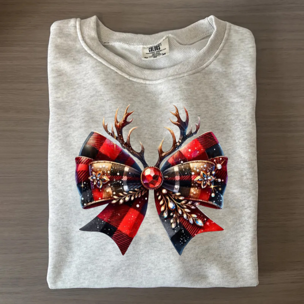 Coquette Christmas Bow Sweatshirt-Magmoo