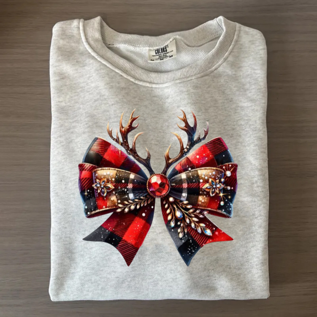 Coquette Christmas Bow Sweatshirt-Magmoo
