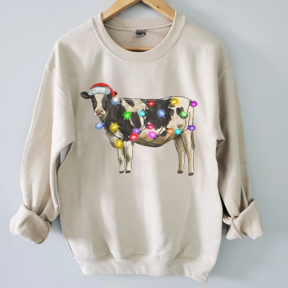 Cute Cow Christmas Sweatshirt-Magmoo