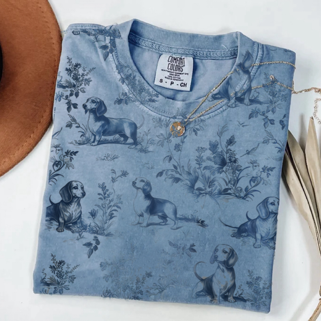 Dachshund Dog Print Casual Shirt-Magmoo