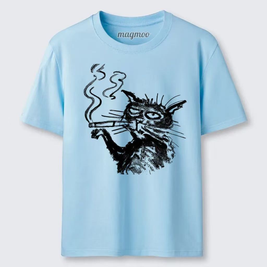 Magmoo Art Smoking Cat T-shirt