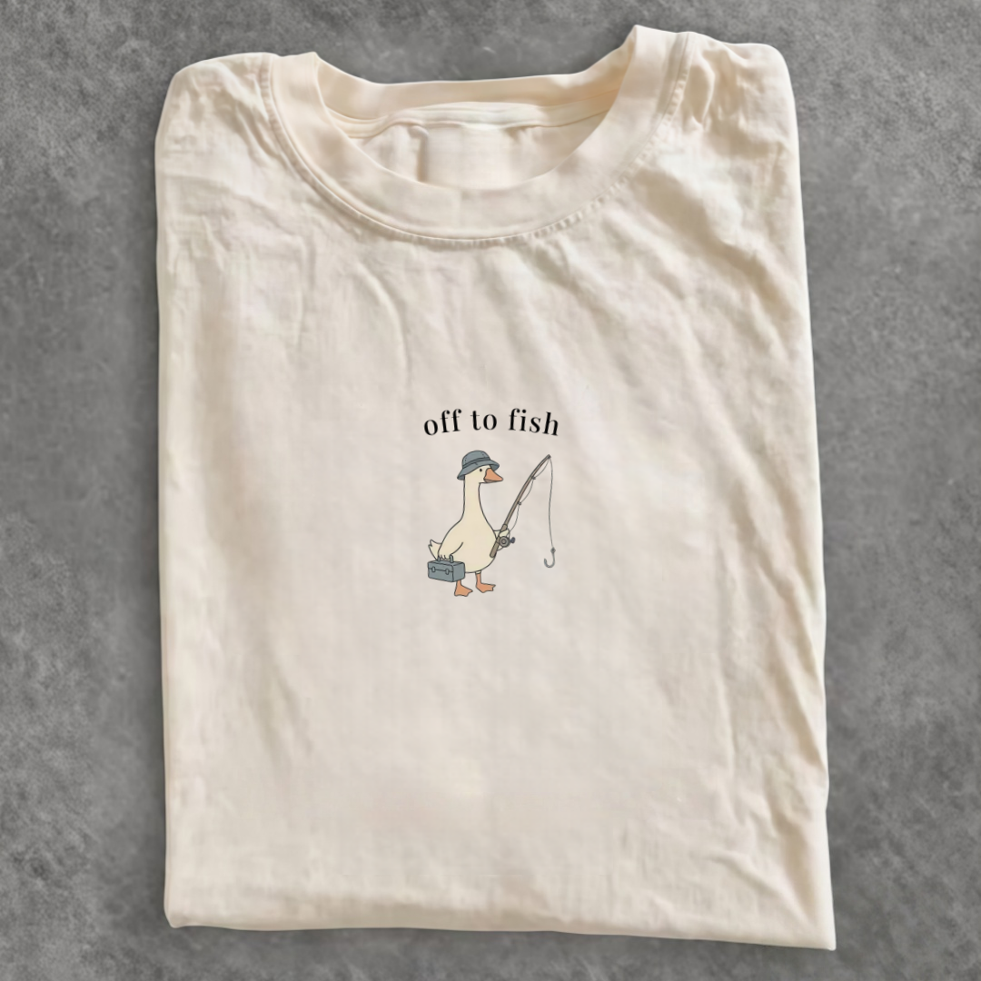 Magmoo Funny Fishing Goose T-shirt