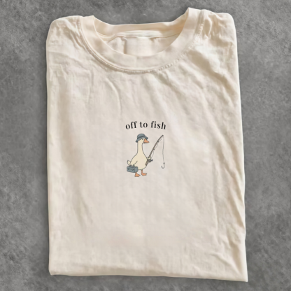 Magmoo Funny Fishing Goose T-shirt