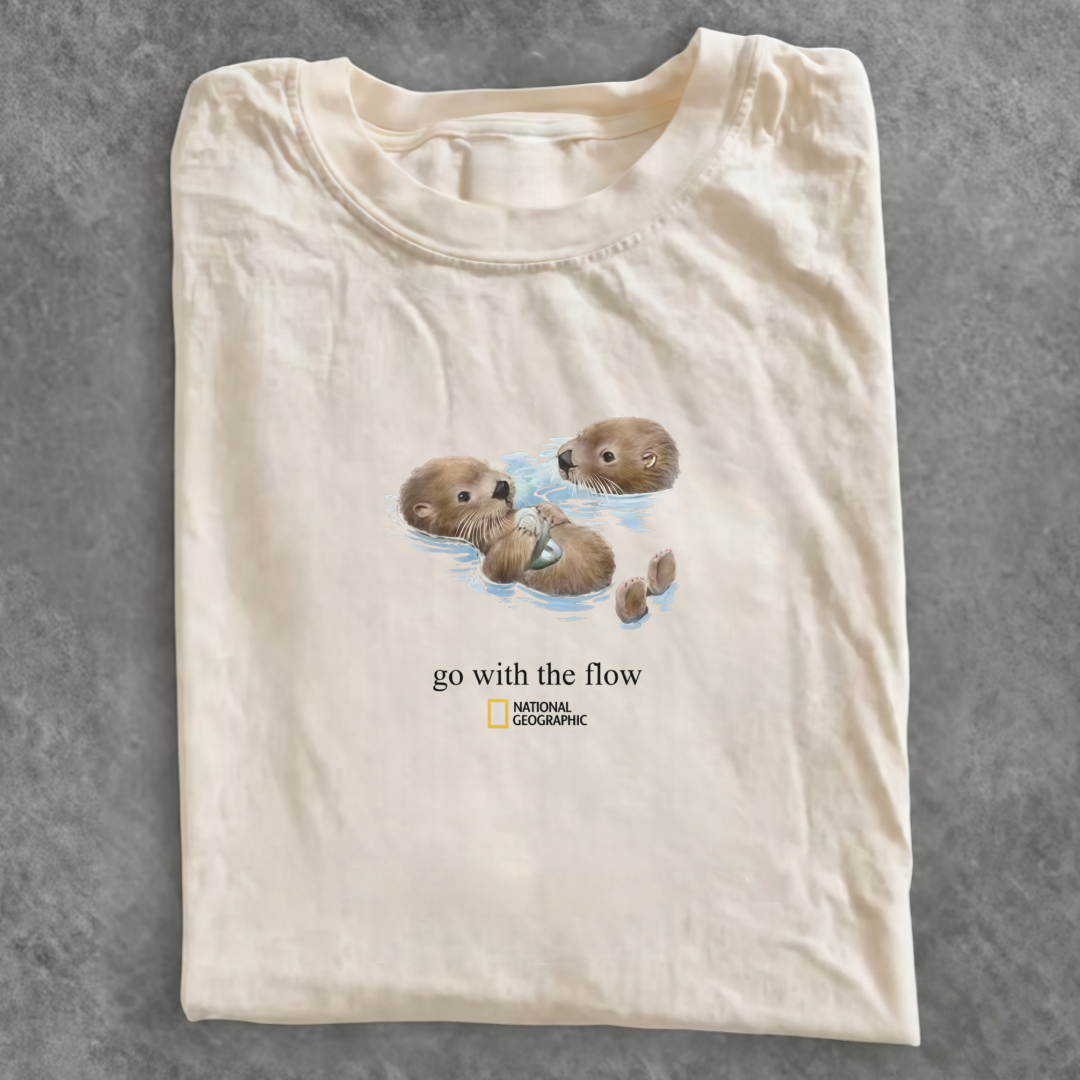 Magmoo National Geographic Otter Go With The Flow T-shirt