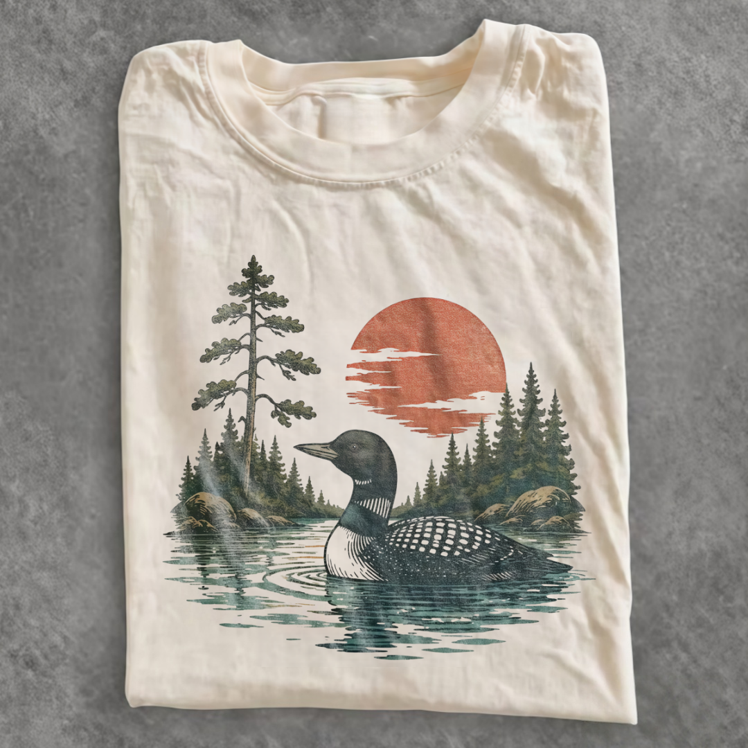 Magmoo Vintage Loon Lake Nature T-shirt