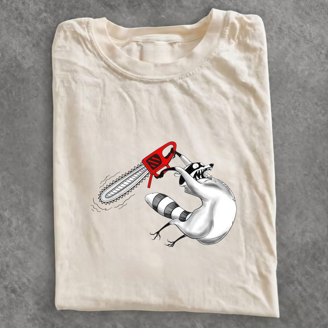 Magmoo Chainsaw Raccoon T-shirt Sweatshirt/ Hoodie