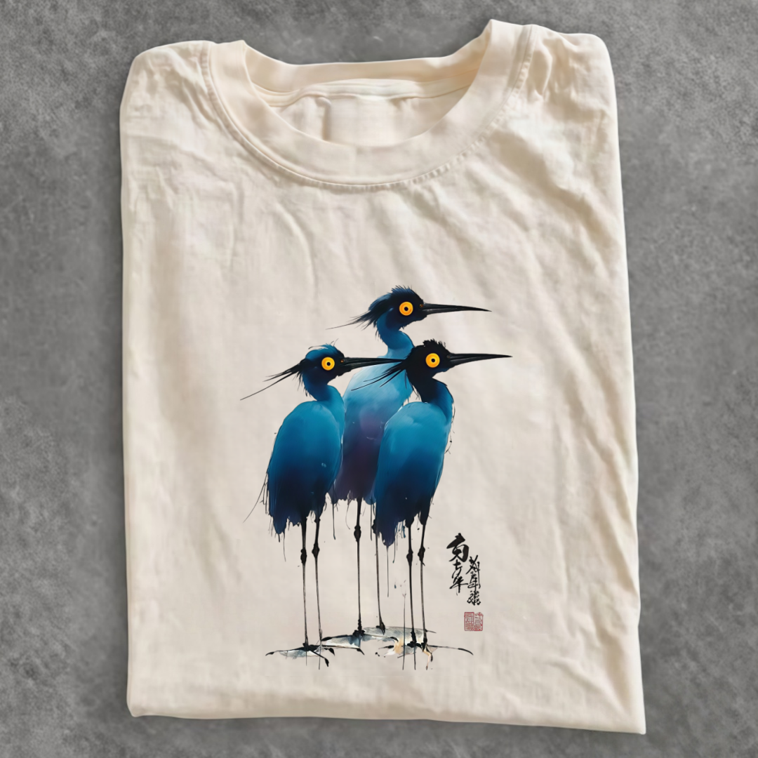 Magmoo Great Blue Heron Ink Painting T-shirt/ Sweatshirt/ Hoodie