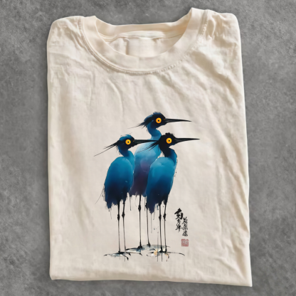 Magmoo Great Blue Heron Ink Painting T-shirt/ Sweatshirt/ Hoodie
