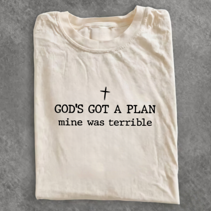 Magmoo God's Got A Plan Mine Was Terrible T-shirt