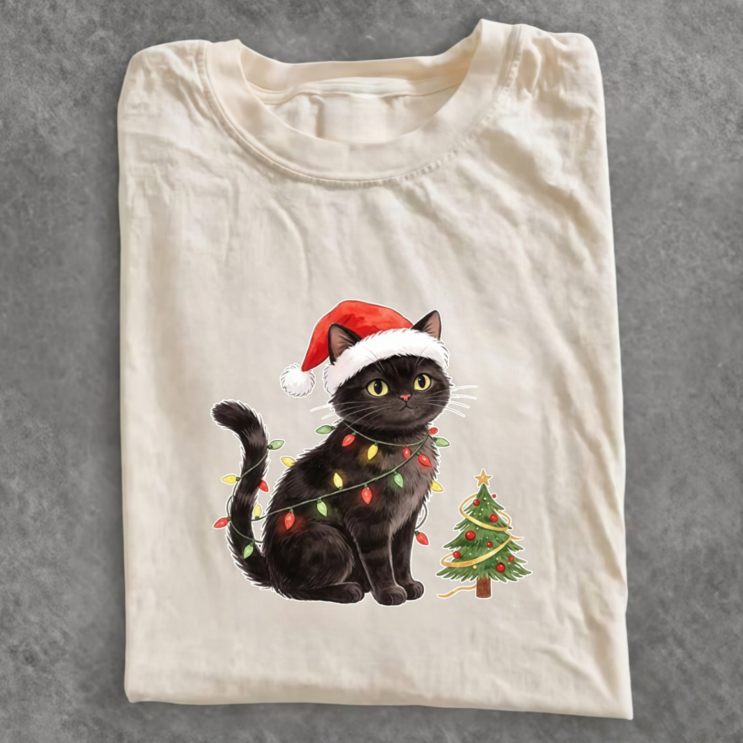 Magmoo Xmas Cat Charm T-shirt