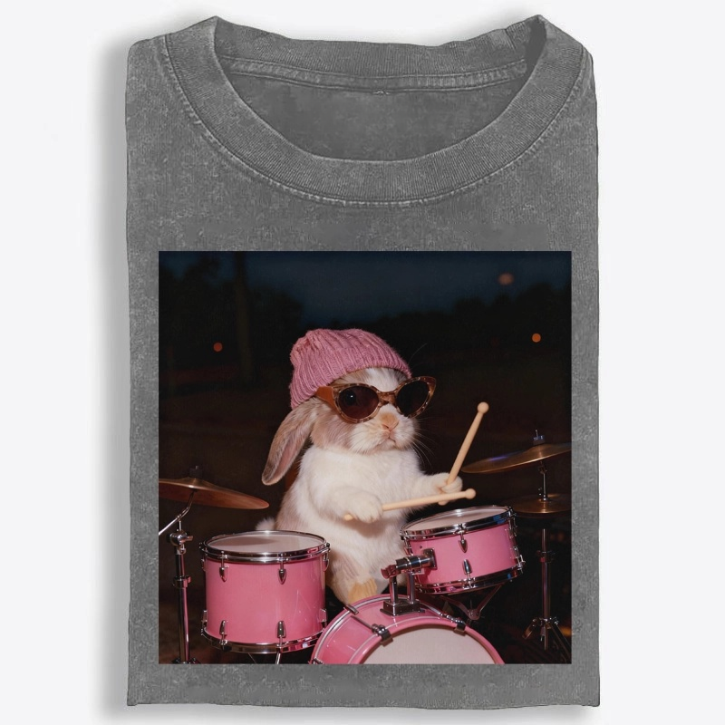 Bunny Rockin' Bunny Retro Washed T-Shirt