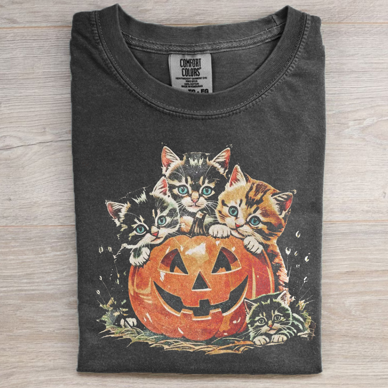 Vintage 90s Cat Halloween T-shirt