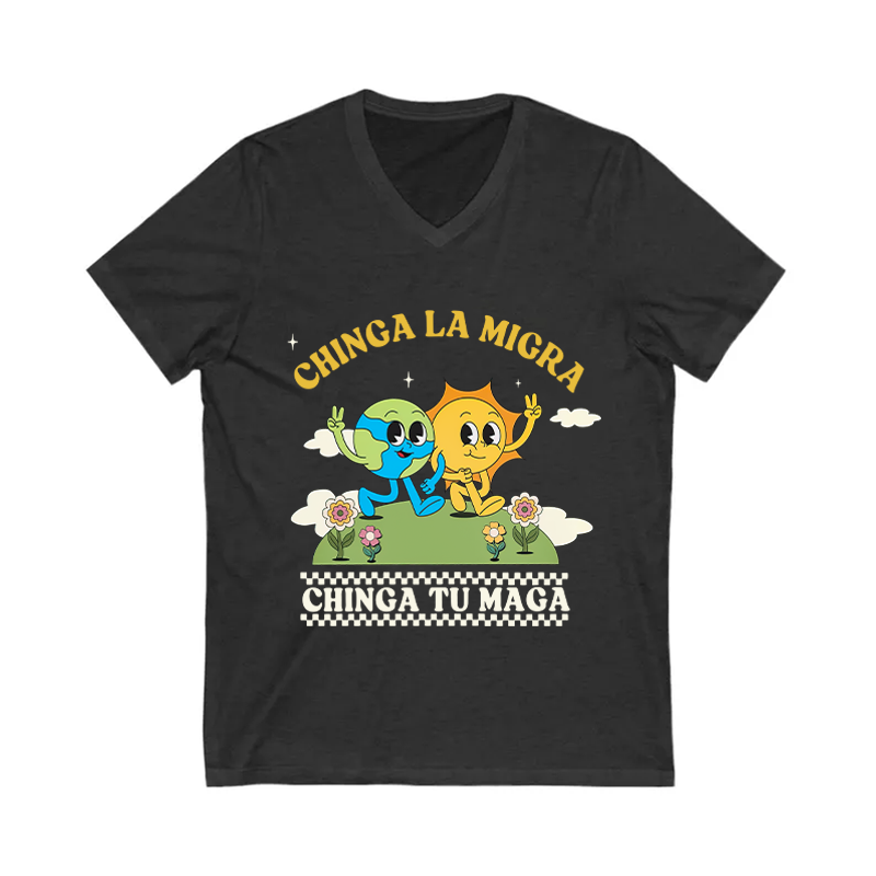 Comfort Colors Chinga La Migra Resist V-neck-Magmoo