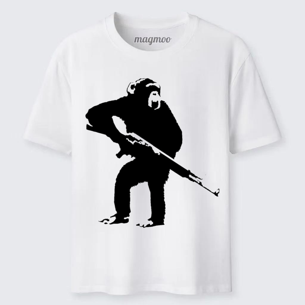 Magmoo Gun-Toting Chimp T-shirt